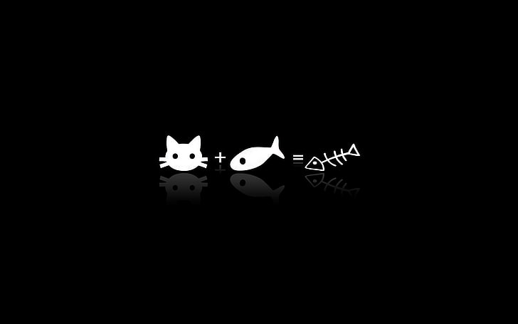 Black White Cat, sign, black color, dark, domestic animals Free HD Wallpaper