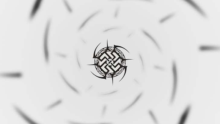 Blue White Snowflake, tribal, minimalism, logo, black Free HD Wallpaper