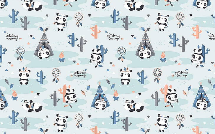 Cartoon Cat Doodle, funny,, pandas, hd, background, Free HD Wallpaper