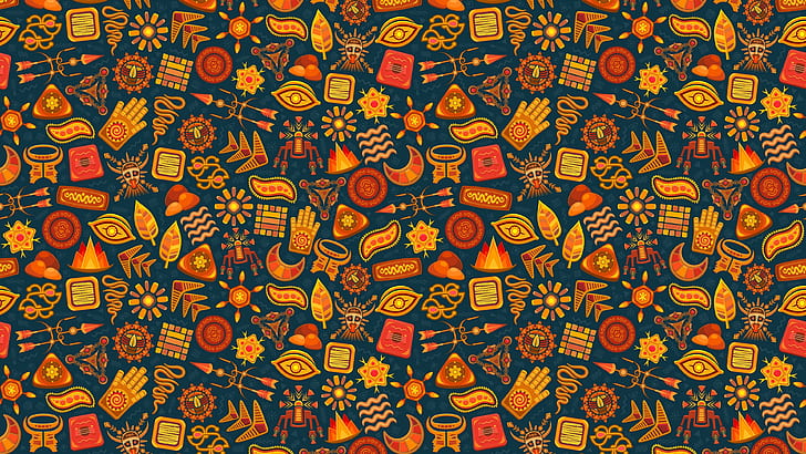 Colorful Pattern Design, illustration, yellow, graphics, orange Free HD Wallpaper