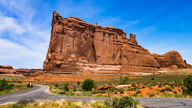 Courthouse Towers Arches National Park, uluru, sandstone, monument valley, rock Free HD Wallpaper