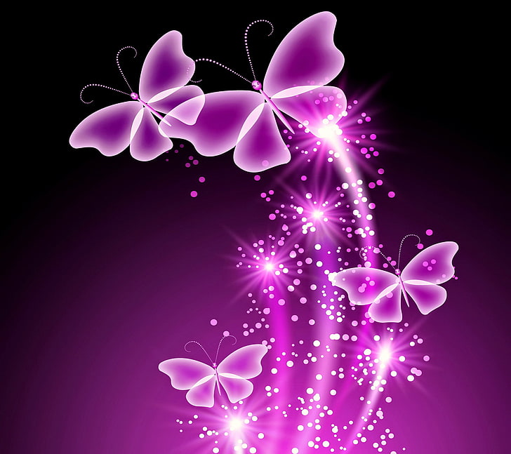 Cute of Butterflies, petal, vector, decoration, shiny Free HD Wallpaper