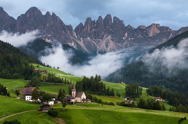 Dolomite Italy Tourism, architecture, plant, dolomites mountains, tranquil scene Free HD Wallpaper