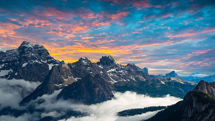 Dolomites, mountain, massif, mountain range, mountains Free HD Wallpaper