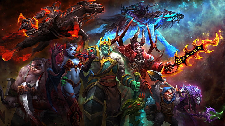 Dota2, wraith king, multi colored, indoors, no people Free HD Wallpaper