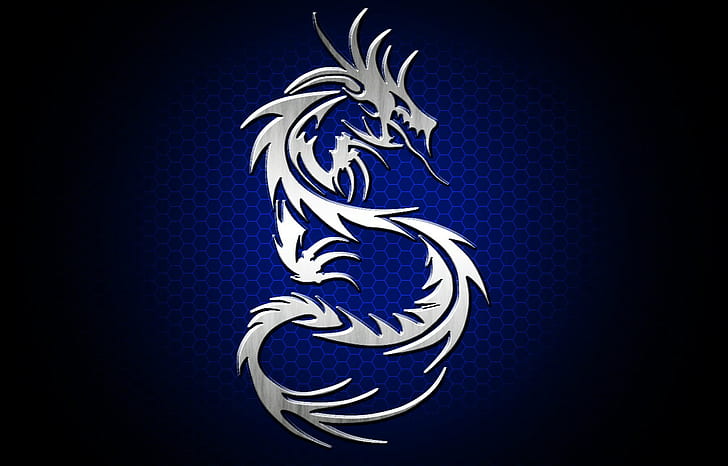 Dragon Designs Free, dragon, silver, tribal, blue