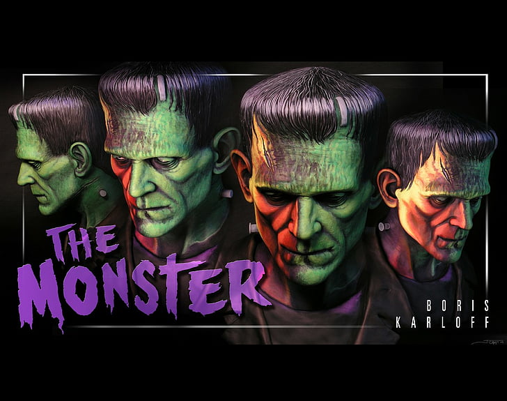 Frankenstein Monster Scary, art and craft, creature, horror, green color Free HD Wallpaper