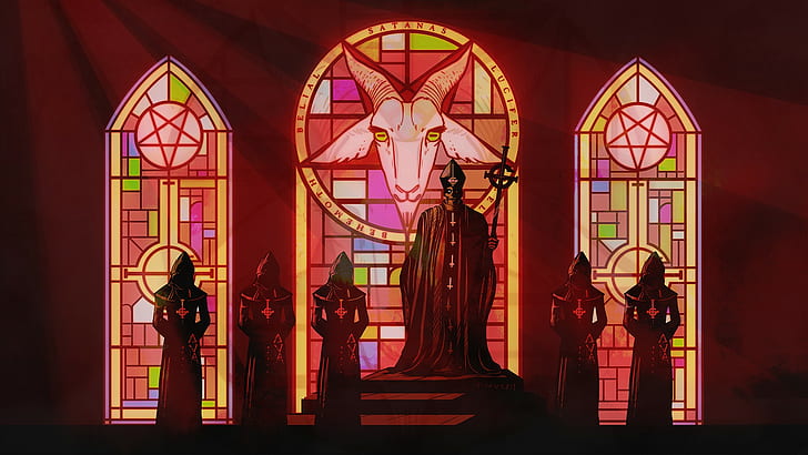 Ghost BC Members, built structure, altar, stained glass, entrance Free HD Wallpaper