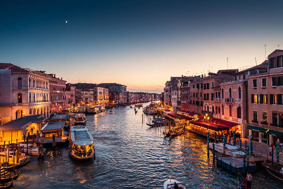 Grand Canal Hotel Venice, historical, sky, no people, travel Free HD Wallpaper