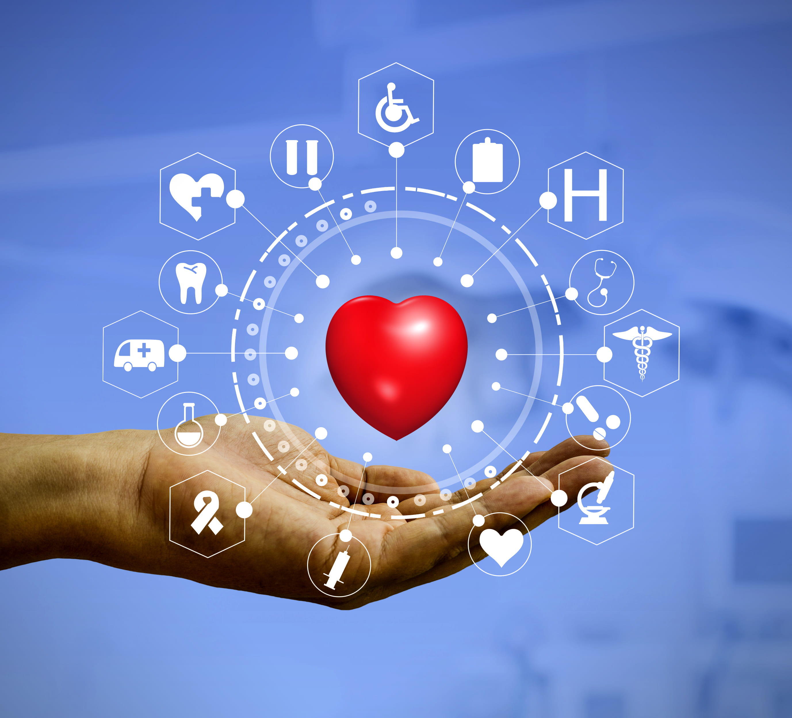 Health Insurance Companies, clinical, technology, stent, blue background
