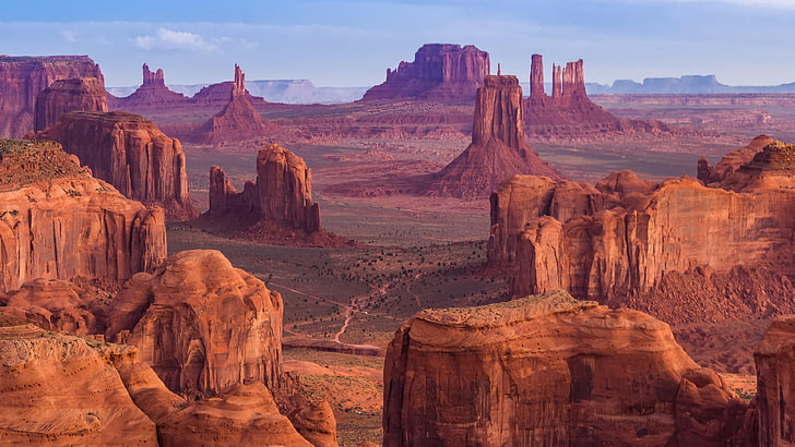 Hunts Mesa Monument Valley Photography, eroded, hunts mesa, canyon, nonurban scene Free HD Wallpaper