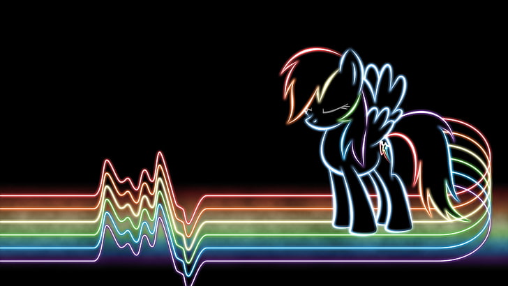 Joy Pony Rainbow Dash, frequency, rainbow, long exposure, blue Free HD Wallpaper