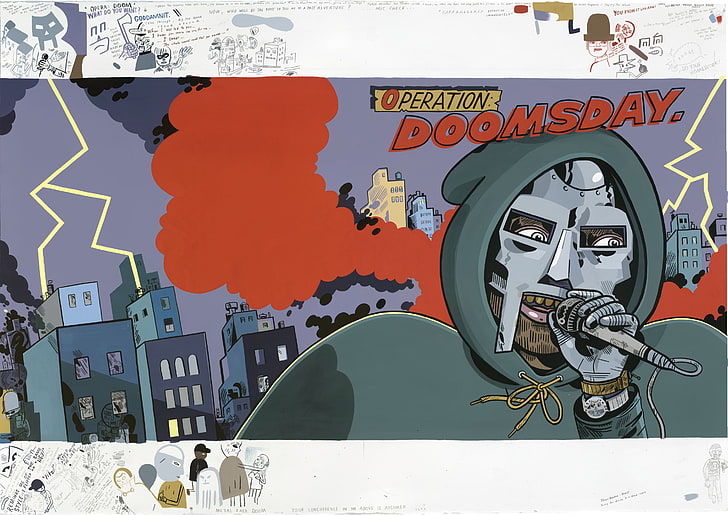 MF Doom Cartoon, indoors, western script, mf doom, closeup Free HD Wallpaper