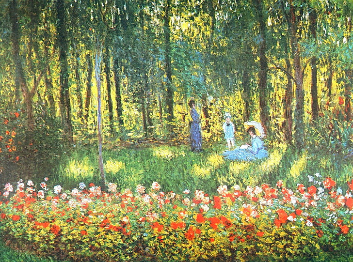 Monet Artist, the, claude monet, Artist's, the artists family in the garden Free HD Wallpaper