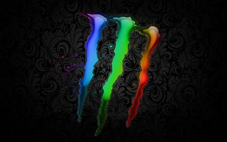 Monster Energy Drink Can, creativity, craft, blue, studio shot Free HD Wallpaper