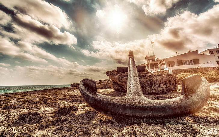 Paper Dinosaur Hat Craft, sea, hdr, miro hofmann, clouds Free HD Wallpaper