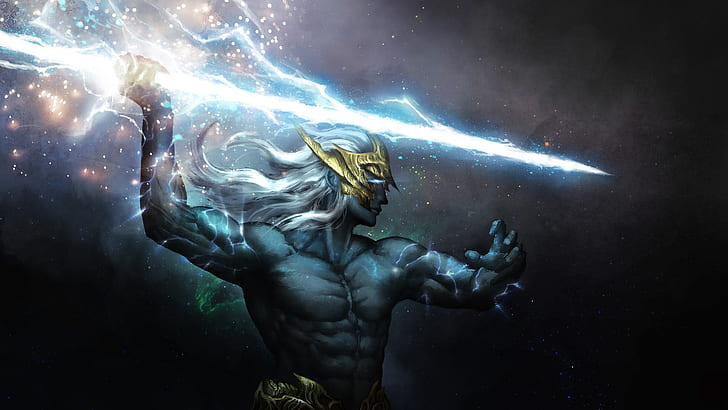 Photoshop, gods, zeus, fantasy Free HD Wallpaper