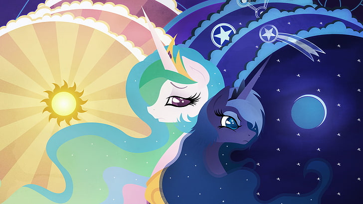 Principal Luna Celestia, design, art and craft, moon, people Free HD Wallpaper