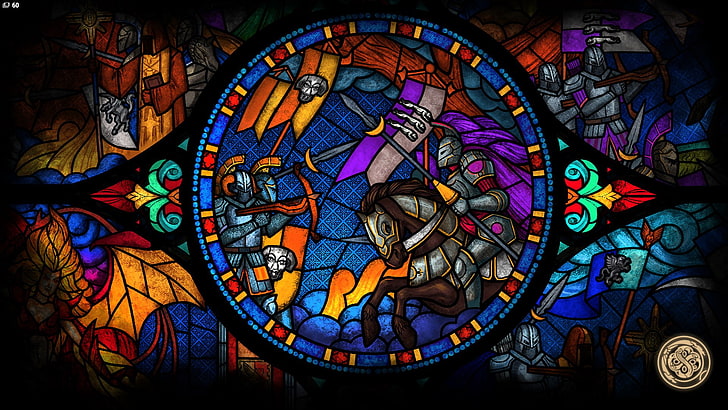 Red Stained Glass, heroes of might and magic, banner, heroes, battle Free HD Wallpaper