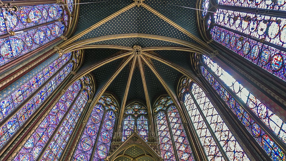 Sainte-Chapelle De Paris, built structure, spirituality, church, low angle view Free HD Wallpaper