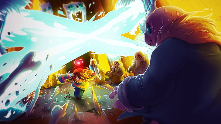 Sans Fight Animation, undertale, frisk, fighting, sans Free HD Wallpaper