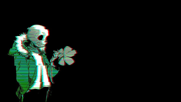 Sans Fight Undertale, glitch art, three quarter length, front view, glowing Free HD Wallpaper