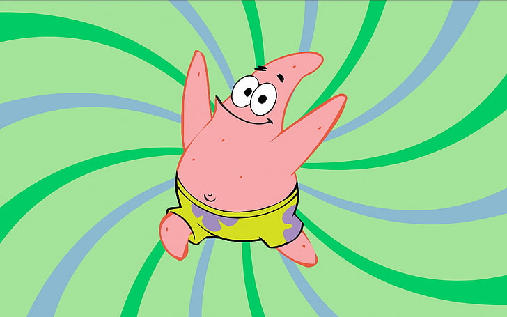 Spongebob Characters Patrick Star, anthropomorphic, animal representation, animal themes, fun Free HD Wallpaper