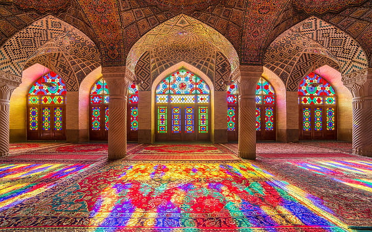 Stained Glass Projects Ideas, mulk, nasir al, colorful, column Free HD Wallpaper