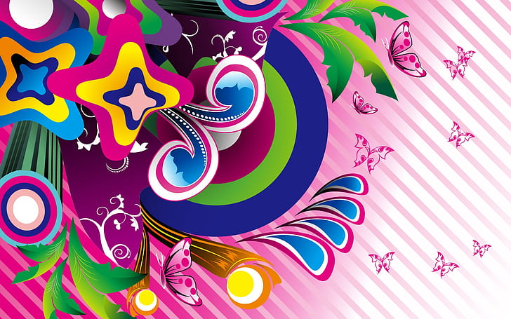 vector, butterfly, purple Free HD Wallpaper