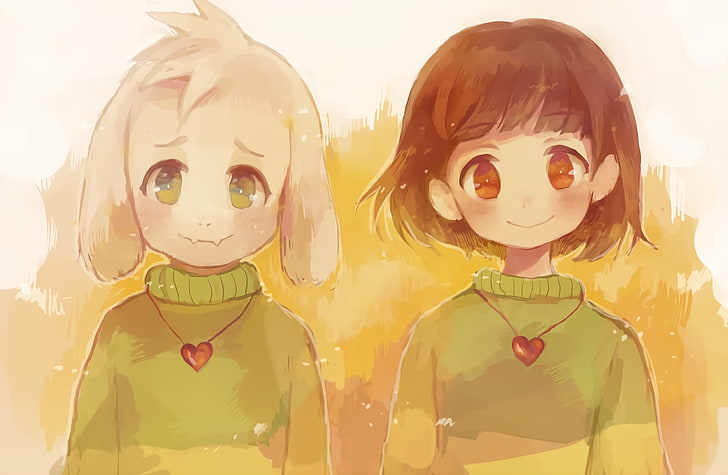 video game, asriel undertale, chara undertale, boys Free HD Wallpaper