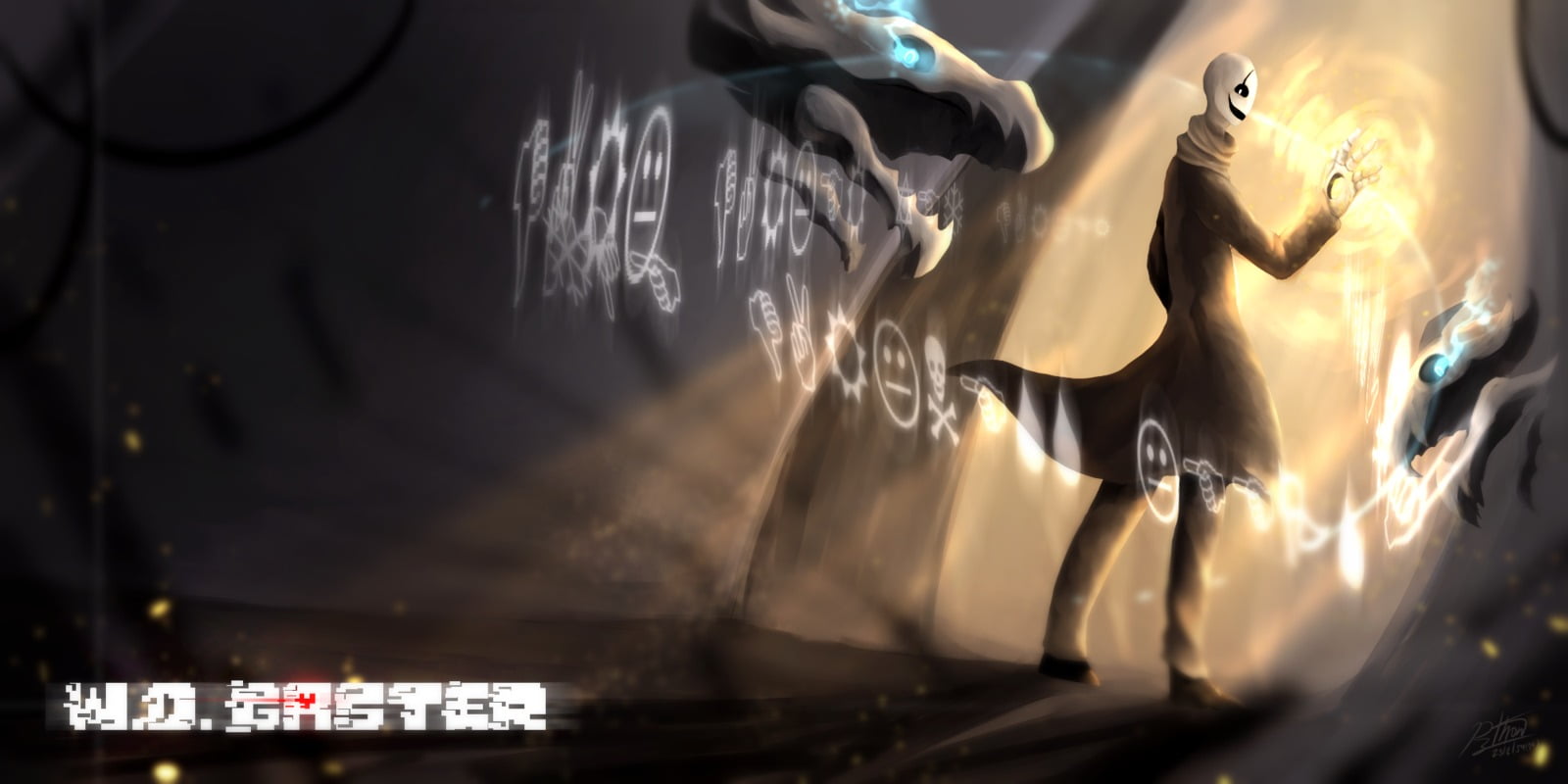 W D Gaster Undertale deviantART, representation, working, smoke physical structure, blurred motion