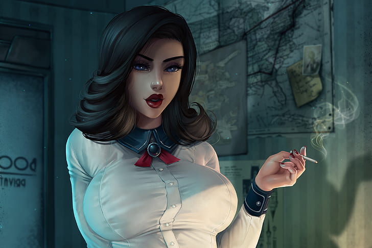 BioShock Main Character, women, bioshock, video game girls, cigarettes Free HD Wallpaper