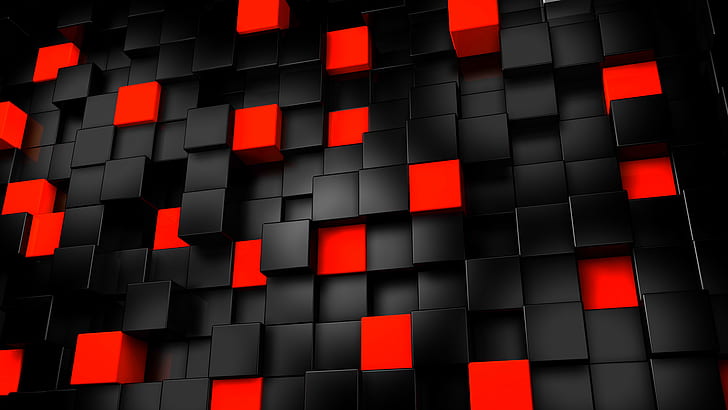 Black Abstract 3D Cubes, abstract, 1920x1080, cube, and Free HD Wallpaper