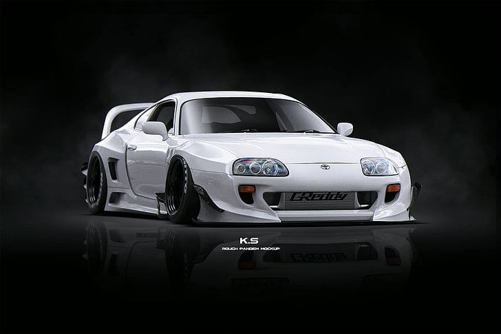 Black Toyota Supra MK4, competition, reflection, motor vehicle, land vehicle Free HD Wallpaper