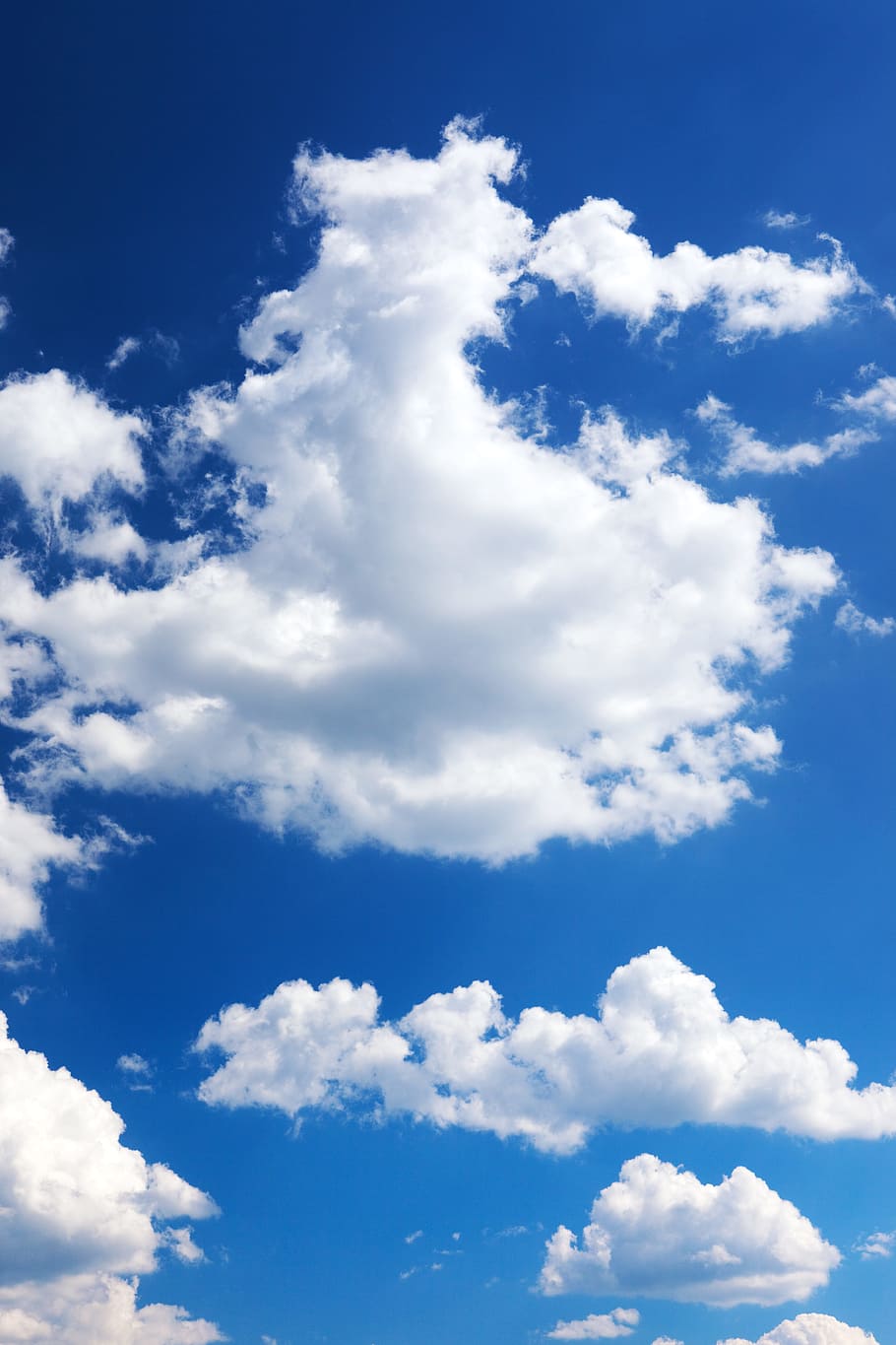 Blue Sky Cumulus Clouds, atmosphere, air, climate, cloudscape Free HD Wallpaper