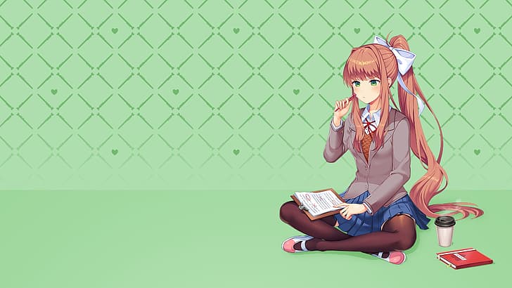 Cute Anime Ddlc Monika, monika doki doki literature club, ddlc, doki doki literature club Free HD Wallpaper