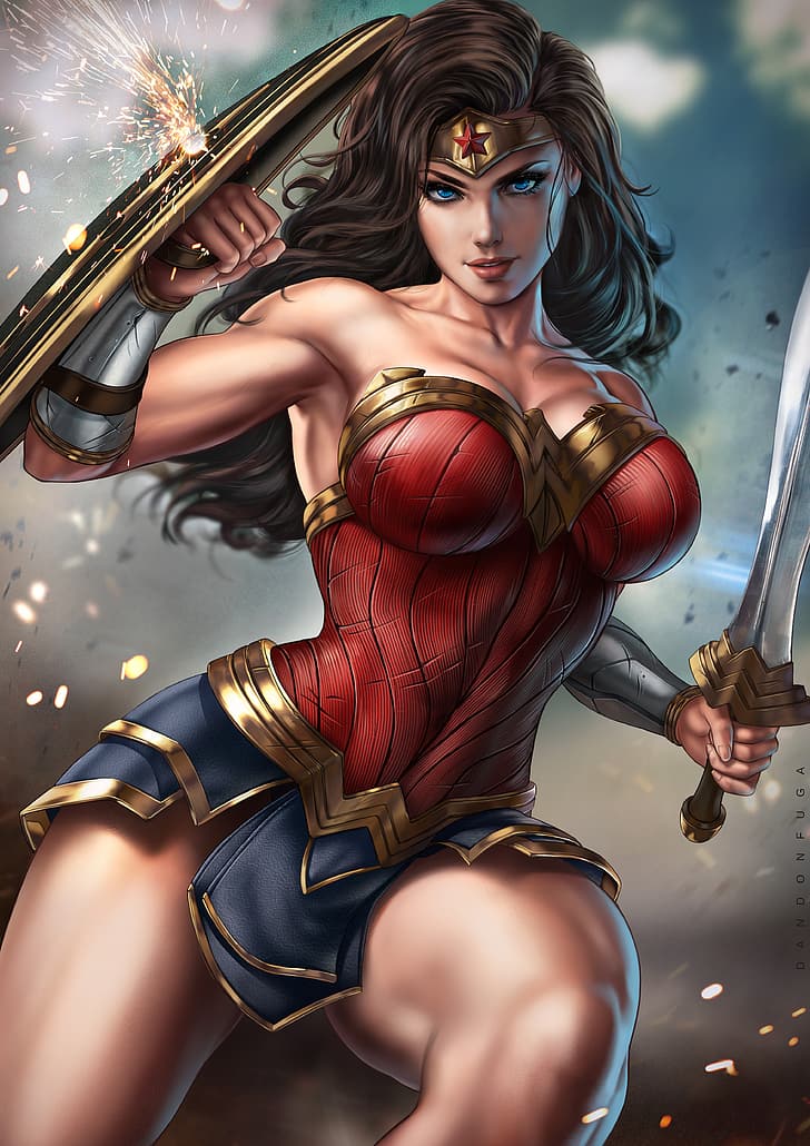 dc comics, brunette, warrior girls, drawing Free HD Wallpaper