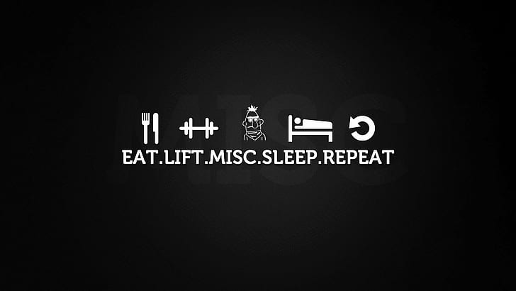 eat, repeat, misc, lift Free HD Wallpaper