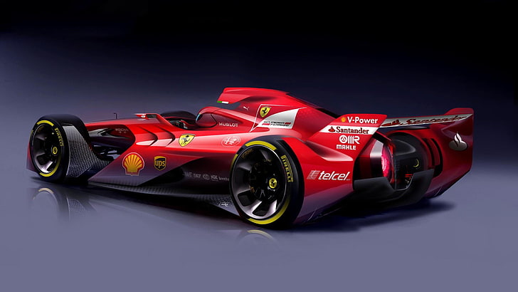 Ferrari F1 Concept Car, motor racing track, shiny, mode of transportation, studio shot Free HD Wallpaper