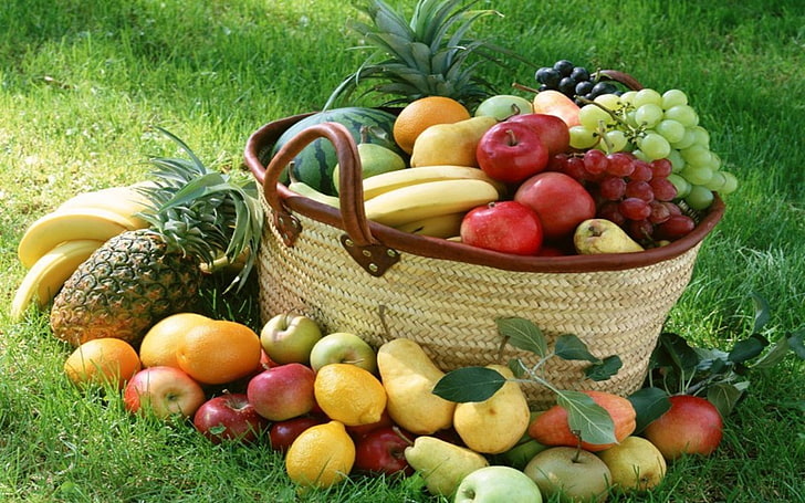 Fruits and Vegetables Names, harvesting, large group of objects, agriculture, variation Free HD Wallpaper