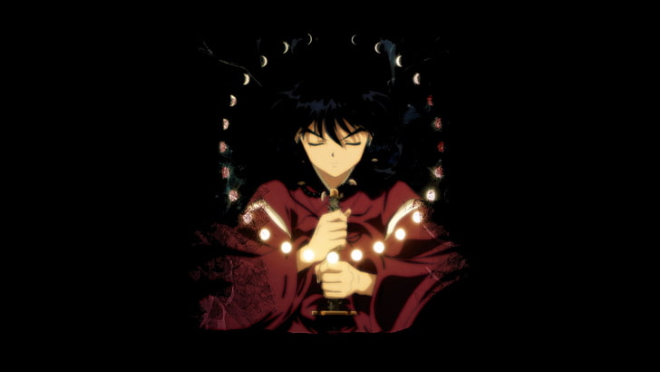 Inuyasha Tessaiga, black, anime, swords, art Free HD Wallpaper