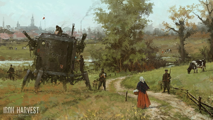 iron harvest, tree, real people, environment Free HD Wallpaper