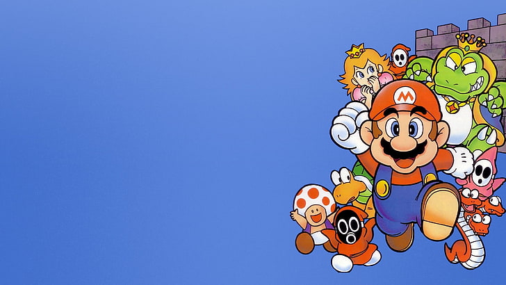 Mario Characters, sky, multi colored, mario, outdoors Free HD Wallpaper