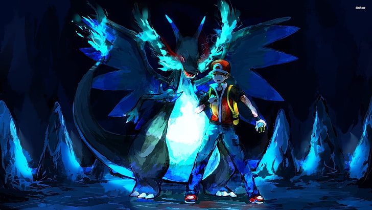 Mega Charizard ex-Blue, pokmon, red pokmon, mega charizard x pokmon Free HD Wallpaper