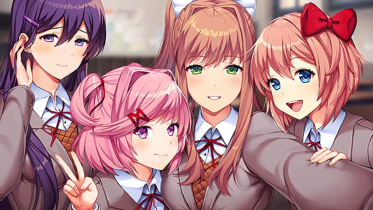 Natsuki Ddlc, doki doki literature club, natsuki doki doki literature club, sayori doki doki literature club, monika doki doki literature club Free HD Wallpaper