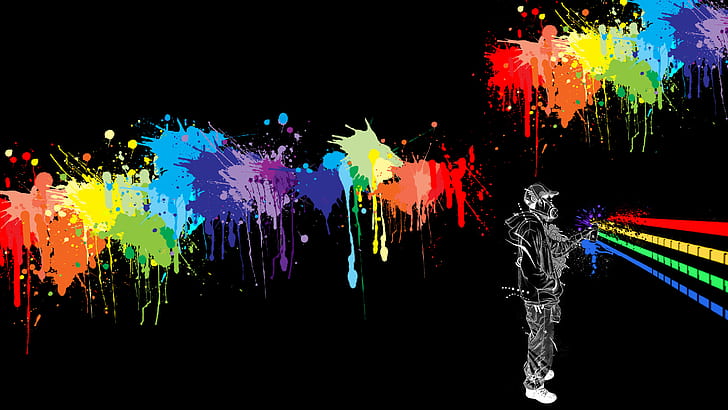 Paint Splatter Bedroom Walls, colorful, graffiti, wrestling, sports Free HD Wallpaper