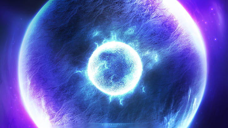 planets, static, purple, digitalartwork Free HD Wallpaper