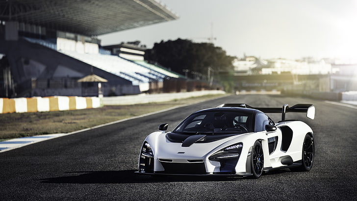 pure white, Racing track, mclaren senna, racing track Free HD Wallpaper