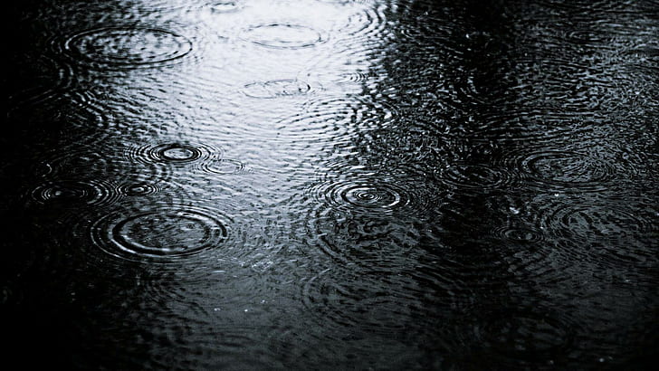 Rain Download Free, black, rain, black background, Desktop Free HD Wallpaper