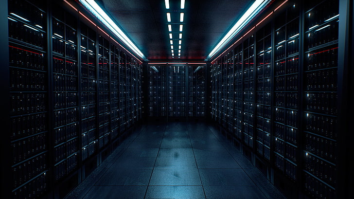 Server Room Design, absence, the way forward, direction, lighting equipment Free HD Wallpaper